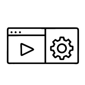 Outline Simple Setting Cogwheel Video Window Configuration Application Icon