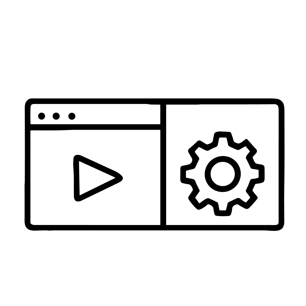 Outline Simple Setting Cogwheel Video Window Configuration Application Icon