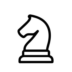 Minimalist Outline Knight Head Chess Piece Strategy Game Icon
