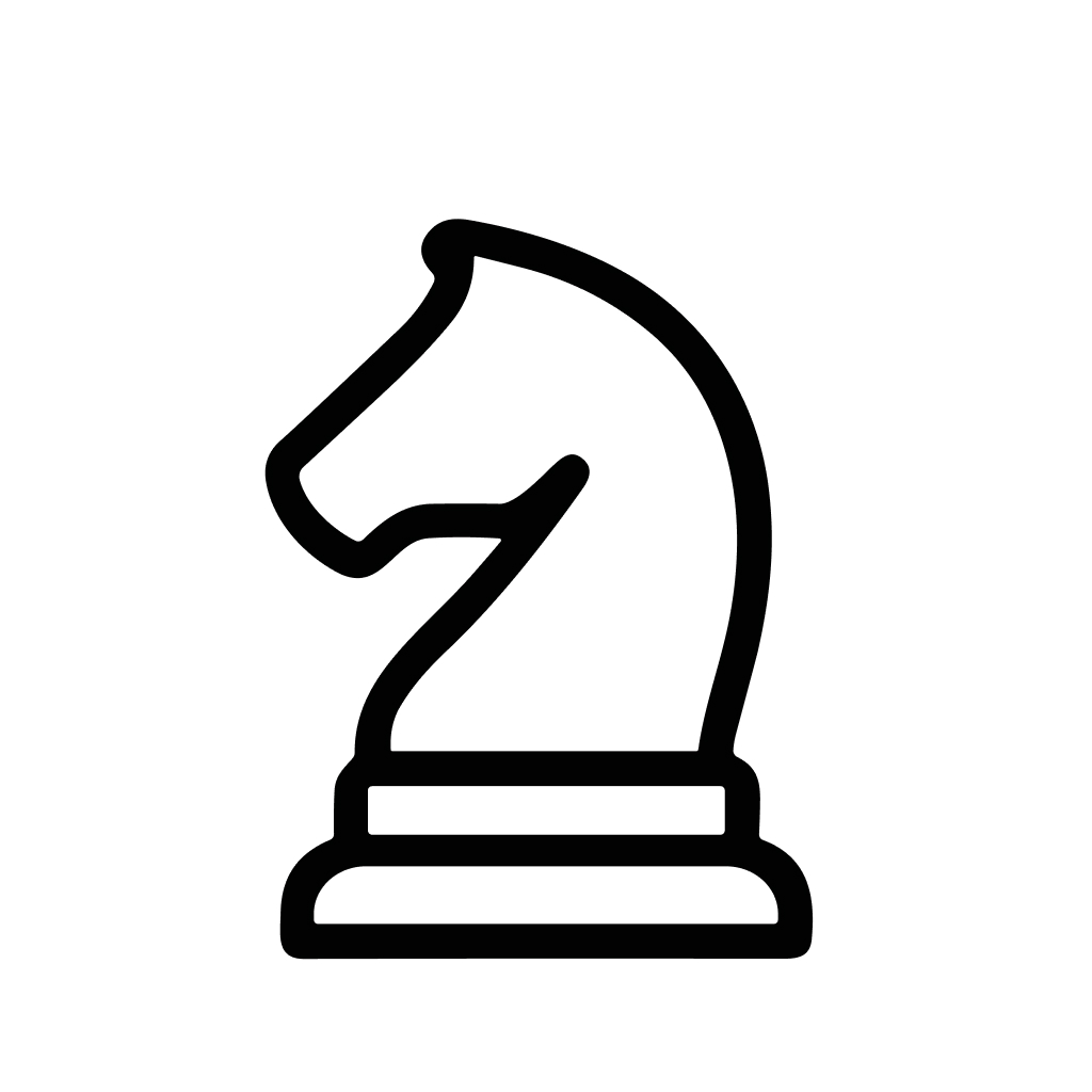 Minimalist Outline Knight Head Chess Piece Strategy Game Icon