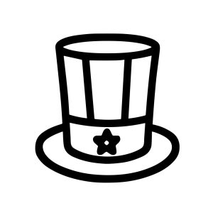 Outline Minimalist United States Uncle Sam Hat Symbol Icon Illustration