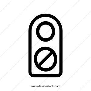 Simple Outline Door Hanger Sign with Do Not Disturb Message Icon