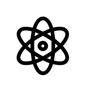 Minimalist Line Style Atom Symbol Icon Outline Stroke Scientific Element