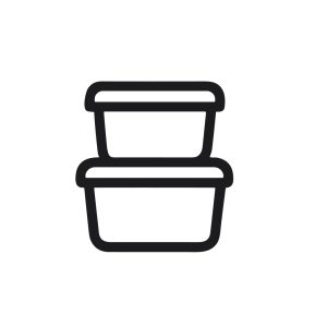 Simple Outline Stacked Food Container Box Illustration Icon Design Element