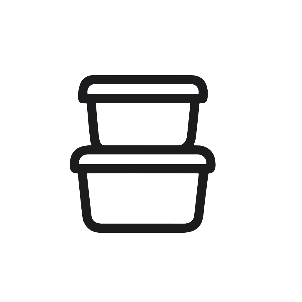 Simple Outline Stacked Food Container Box Illustration Icon Design Element