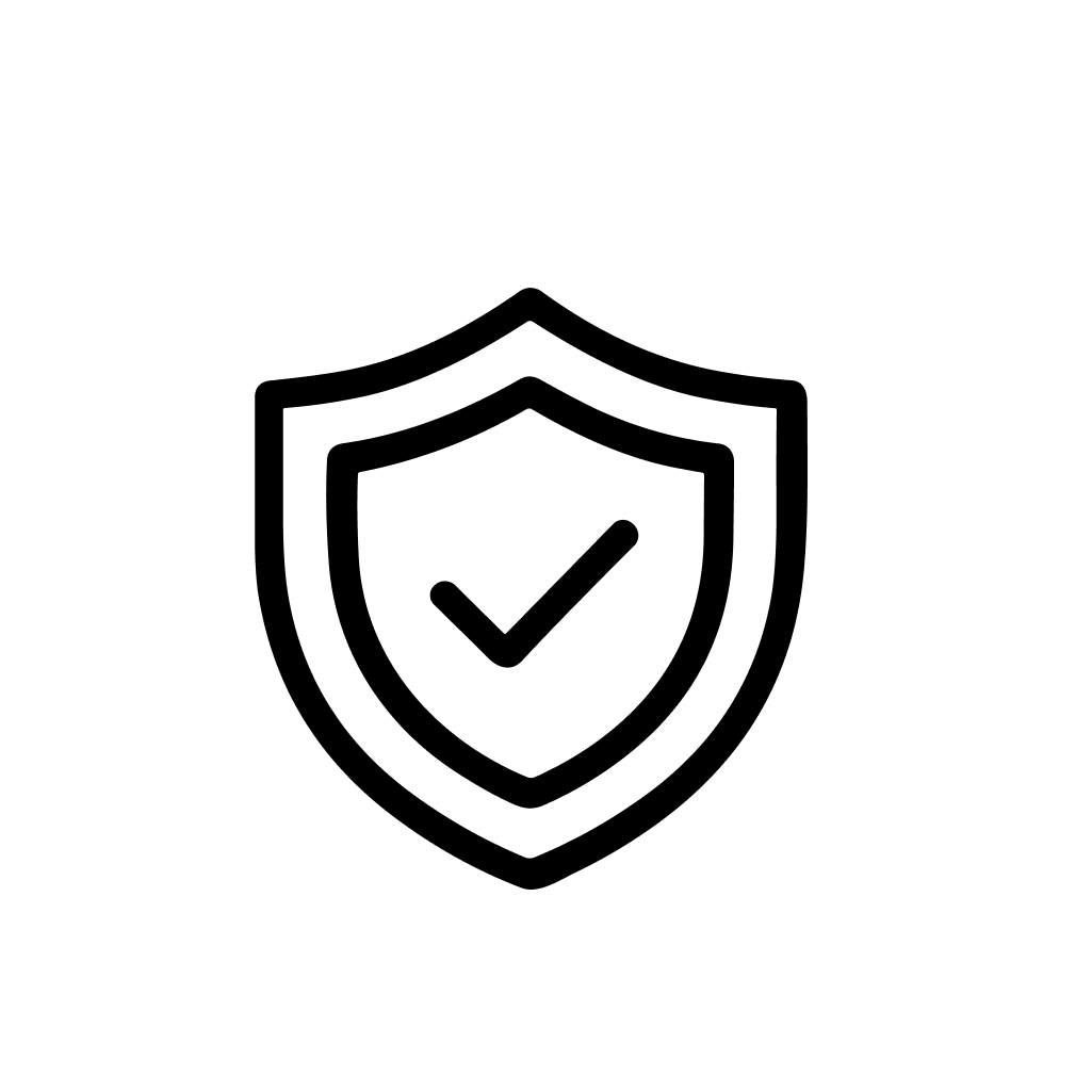 Simple Outline Shield Checkmark Security Protection Icon for Web and Mobile