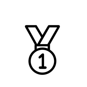 Simple Outline First Place Medal Award Achievement Competition Icon