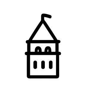 Minimalist Outline Structure Architecture Building Landmark Simple Icon Element