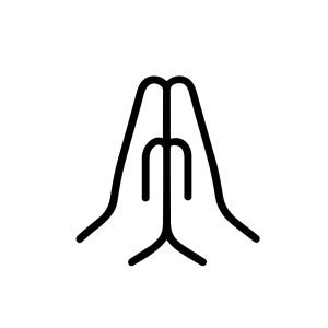 Minimalist Line Art Praying Hands Gesture Symbolic Spirituality Icon
