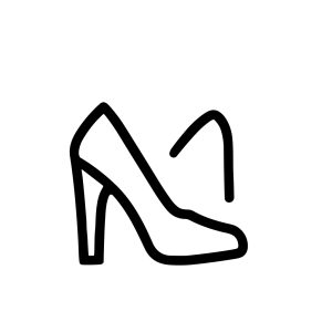 Lineart Simple High Heel Shoe Fashionable Footwear Icon Illustration