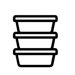 Simple Outline Stacked Food Container Box Packaging Storage Icon