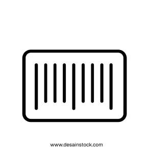 Simple Outline Barcode Scan Code Label Symbol Shape Icon