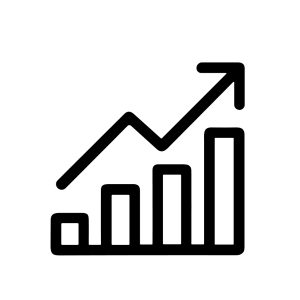 Simple Outline Growth Chart with Arrow Up Direction Business Symbol Icon