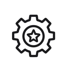 Minimalist Outline Star Gear Symbol Setting Technology Simple Icon