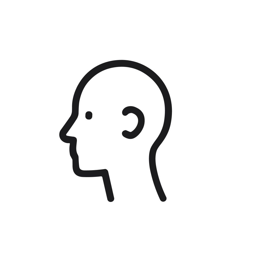 Simple Outline Head Profile Human Side View Minimalist Icon