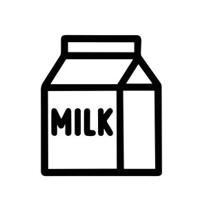 Handdrawn Outline Milk Carton Beverage Container Package Dairy Product Icon
