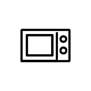 Minimalist Line Art Microwave Oven Appliance Kitchen Utensil Icon Design