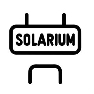 Minimalist Outline Solarium Signboard with Rounded Corner Shape Icon