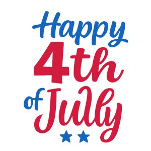 Handdrawn Patriotic Happy 4th of July Typography Celebration Illustration