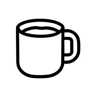Simple Line Drawing Mug of Coffee Drinkware Kitchen Utensil