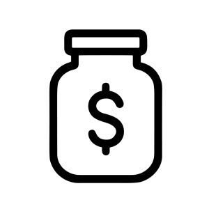 Outline Minimalist Money Jar with Dollar Sign Business Investment Icon