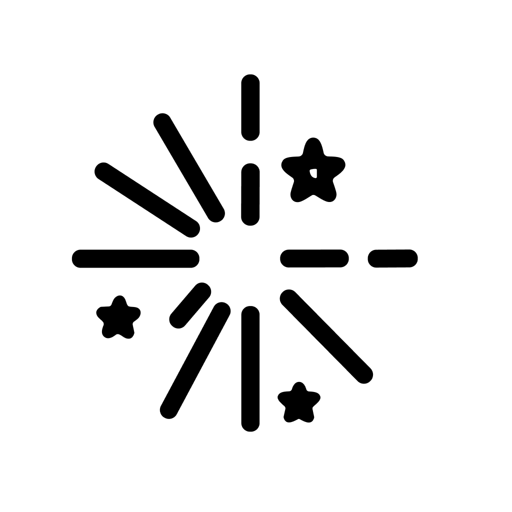 Minimalist Line Drawing Fireworks Display Celebration Event Graphic Element