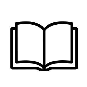 Simple Outline Open Book Sign Shape Line Art Icon Graphic