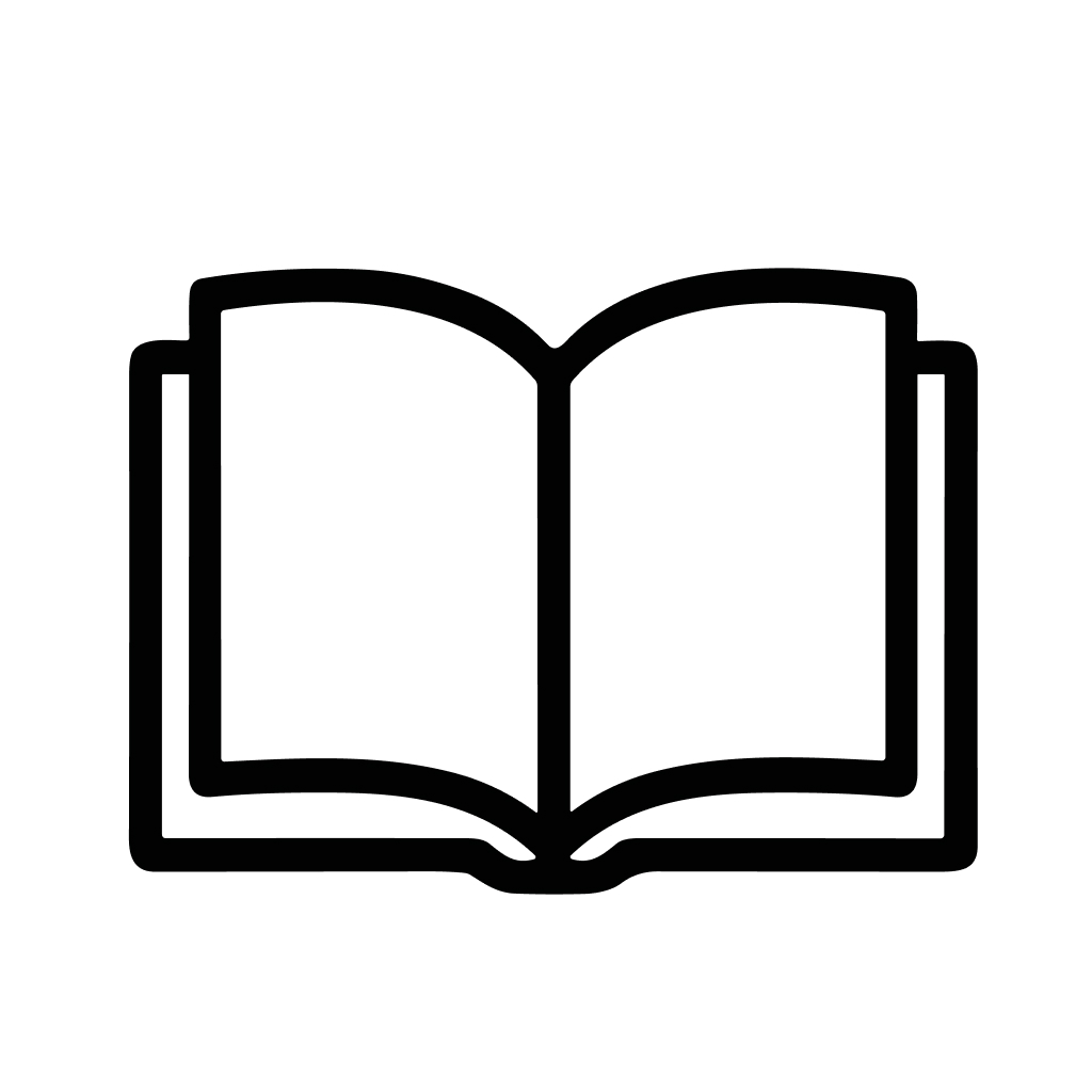 Simple Outline Open Book Sign Shape Line Art Icon Graphic