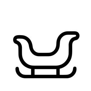 Minimalist Outline Sleigh Transportation Icon for Christmas Winter Season
