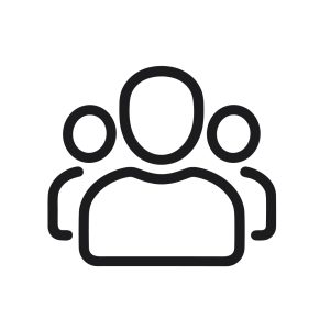 Simple Outline Group of People Teamwork Thin Line Icon Symbol