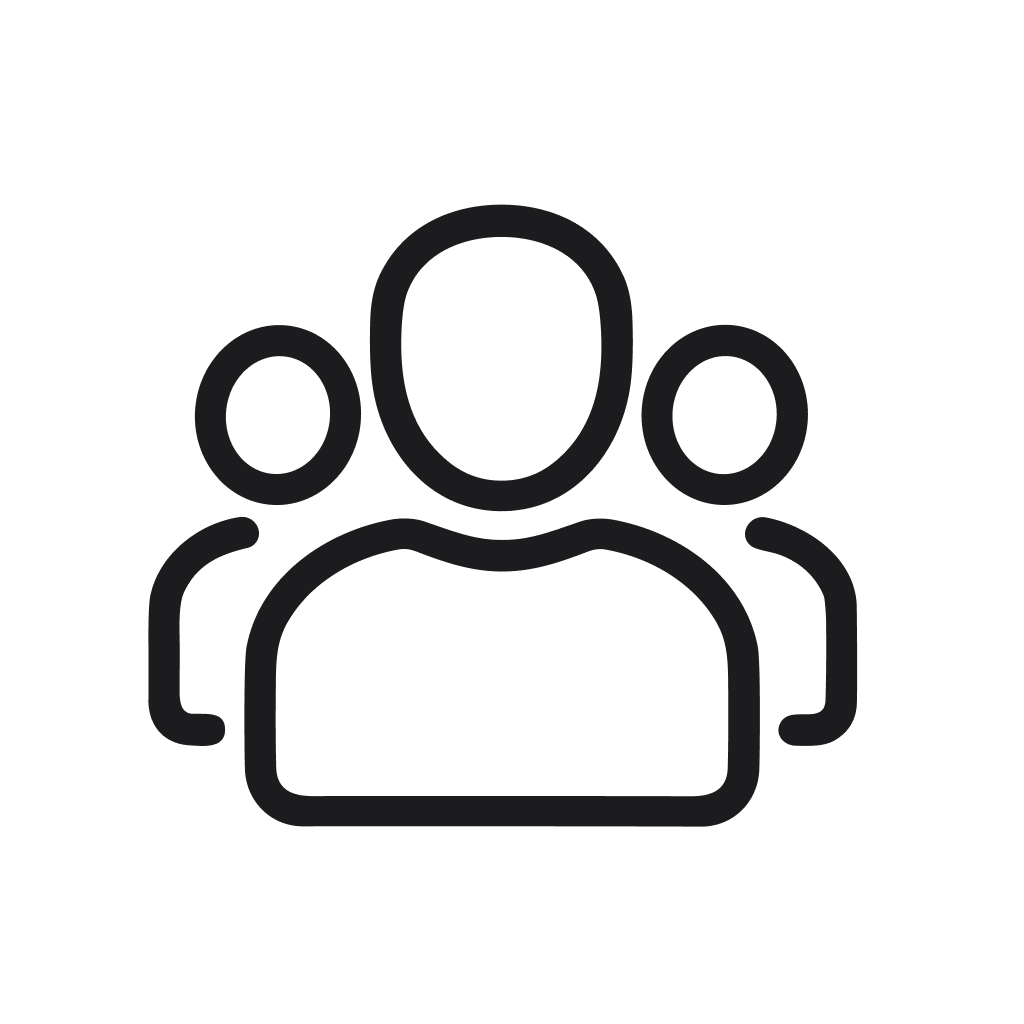Simple Outline Group of People Teamwork Thin Line Icon Symbol