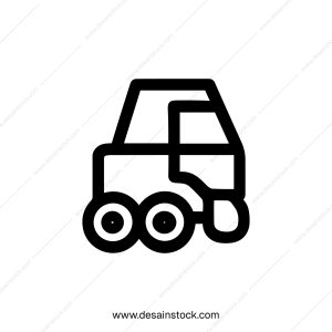 Simple Line Style Skid Steer Loader Heavy Equipment Machinery Icon