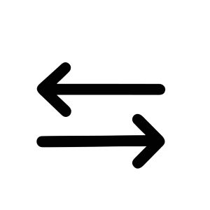 Simple Black Arrows Exchange Direction Pointing Left Right Icon Symbol