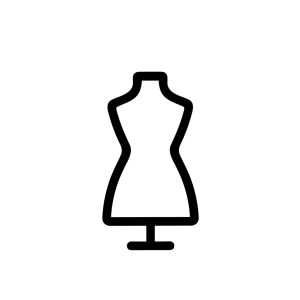 Simple Outline Mannequin Boutique Dress Form Fashion Industry Symbol