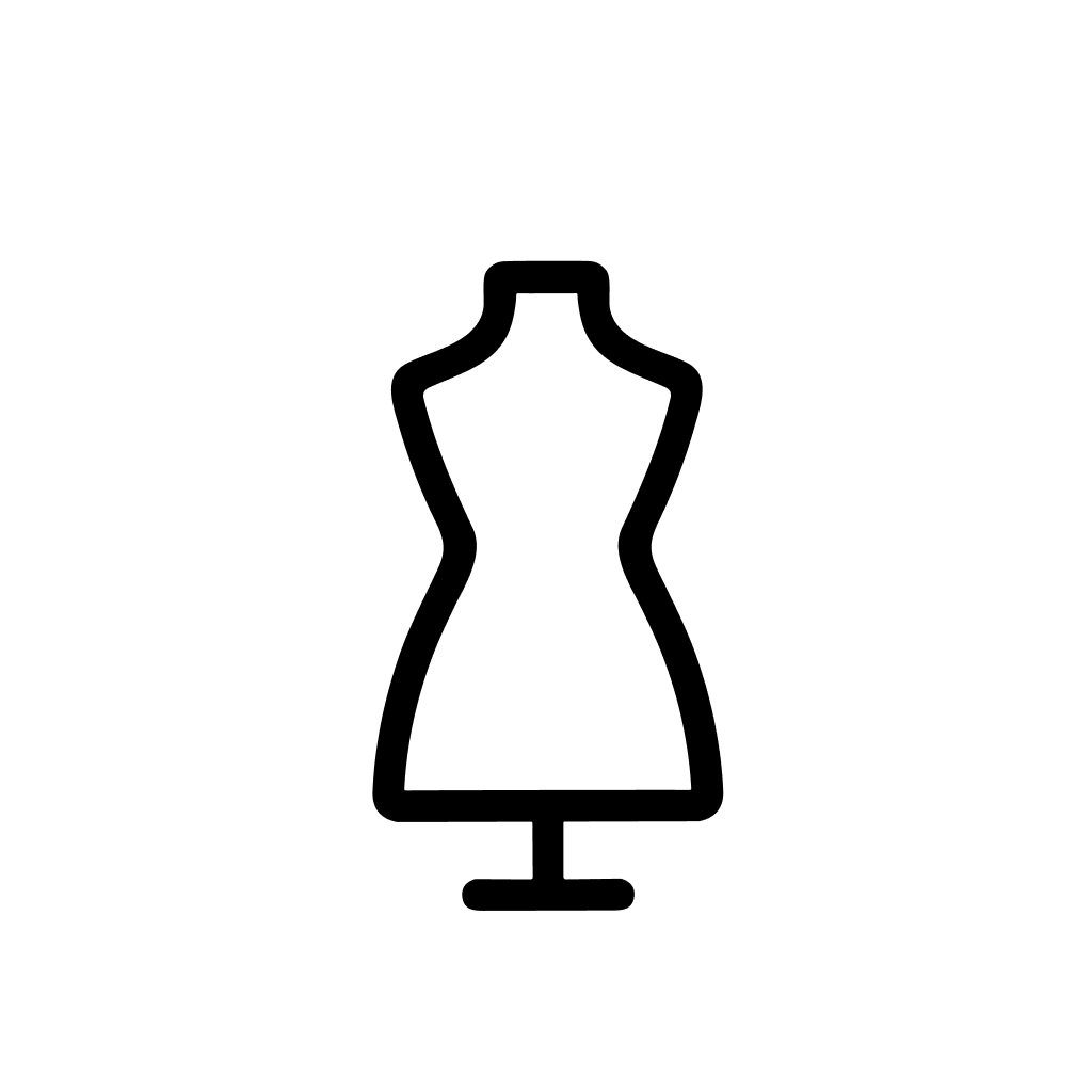 Simple Outline Mannequin Boutique Dress Form Fashion Industry Symbol