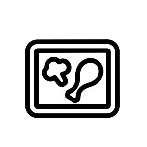 Simple Outline Food Tray Meal Dish Restaurant Icon Design Element