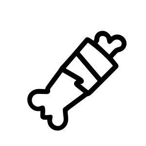 Simple Lineart Cartoon Bone with Wrap Fracture Treatment Illustration