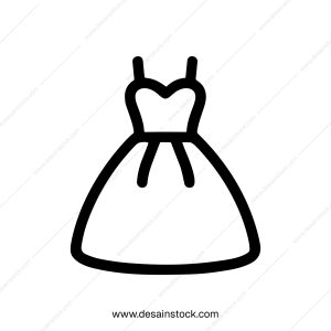 Minimalist Outline Wedding Dress Elegant Gown Fashion Simple Icon