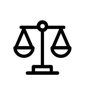 Simple Outline Line Style Balance Scale Legal Justice System Icon
