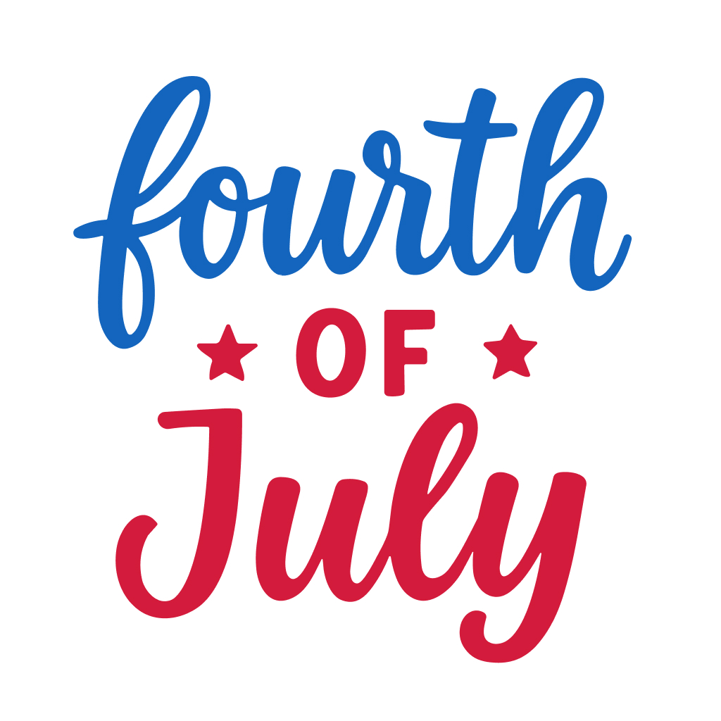 Calligraphic Fourth of July Typography Design with Stars for Celebration Design