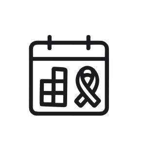 Simple Outline Calendar with Ribbon Awareness Symbol Event Date Icon