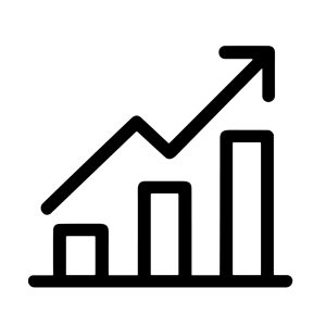 Simple Line Style Business Growth Bar Chart Diagram Graph Icon