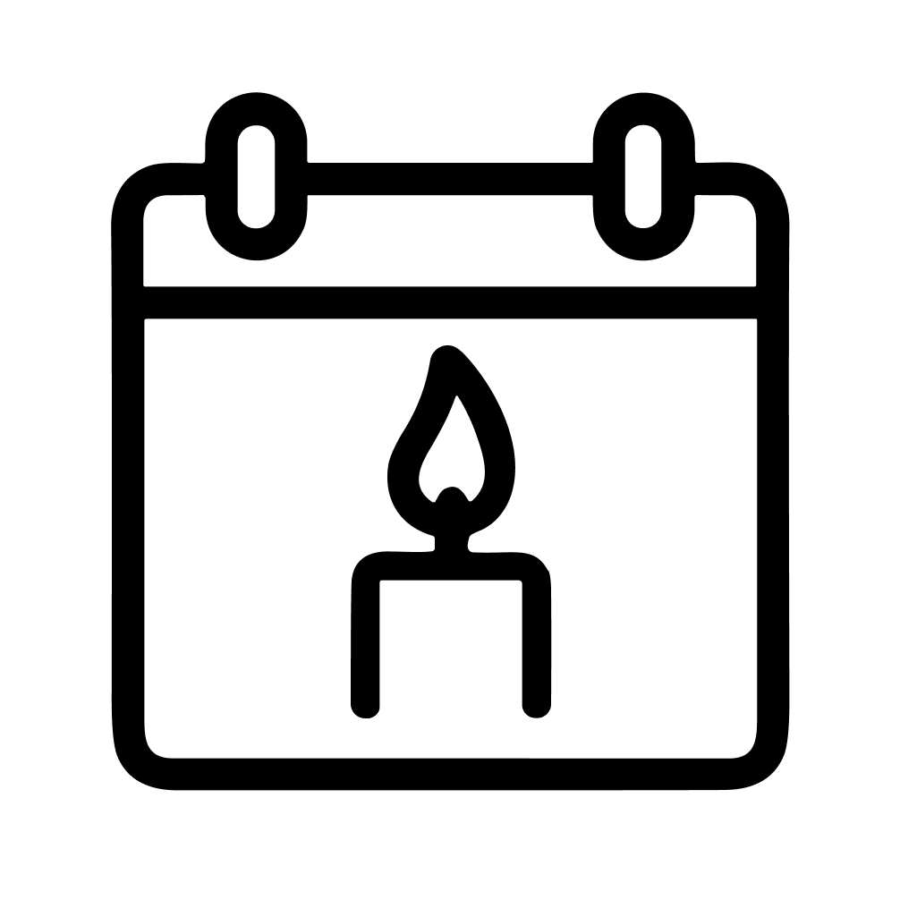 Minimalist Line Candle Calendar Icon for Celebration Event and Memorial Day