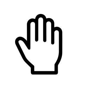 Simple Outline Gesture Hand Stop Sign Symbol Control Interface Icon