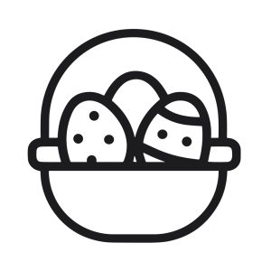 Simple Outline Easter Egg Basket Illustration Decoration Design Element