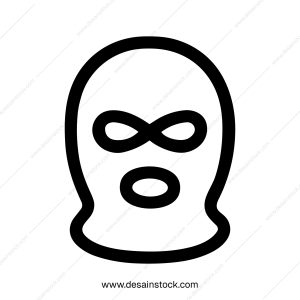 Minimalist Outline Ski Mask Head Cover Protective Gear Icon