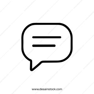 Simple Outline Message Bubble with Text Lines Communication Icon Design