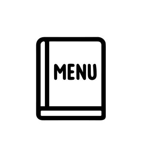 Black Line Menu List Restaurant Guide Simple Book Icon