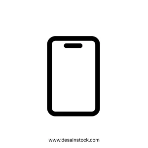 Simple Outline Smartphone Device Mockup Icon Shape Illustration Design