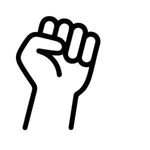 Simple Line Hand Drawn Raised Fist Protest Symbol Illustration Graphic